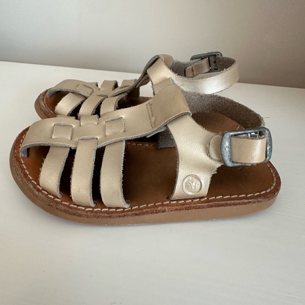 Stylish Kids Sandals in Metallic Tan